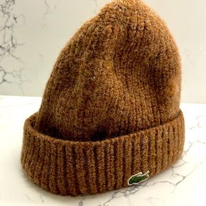 Unisex Lacoste Ribbed Wool Beanie
